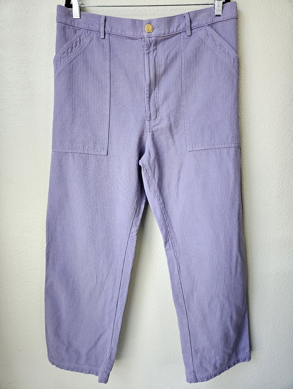 Big Bud Prese Unisex Textured Striped Work Pants Size XLarge In Purple